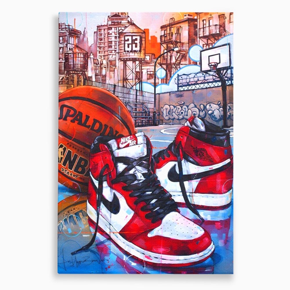 Canvas Premium Canvas Board, LuxCanva® A1143, Nike Air, Ball, Basketball, Jordan, lebendige Farben