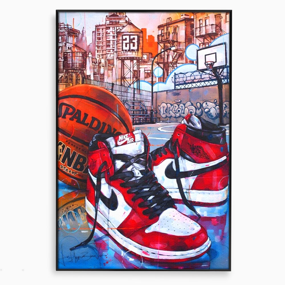 Canvas Premium Canvas Board, LuxCanva® A1143, Nike Air, Ball, Basketball, Jordan, lebendige Farben