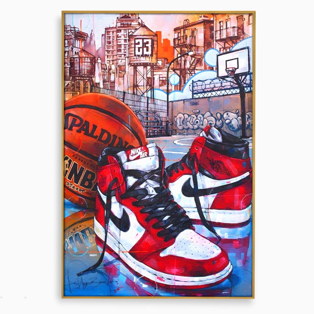 Canvas Premium Canvas Board, LuxCanva® A1143, Nike Air, Ball, Basketball, Jordan, lebendige Farben