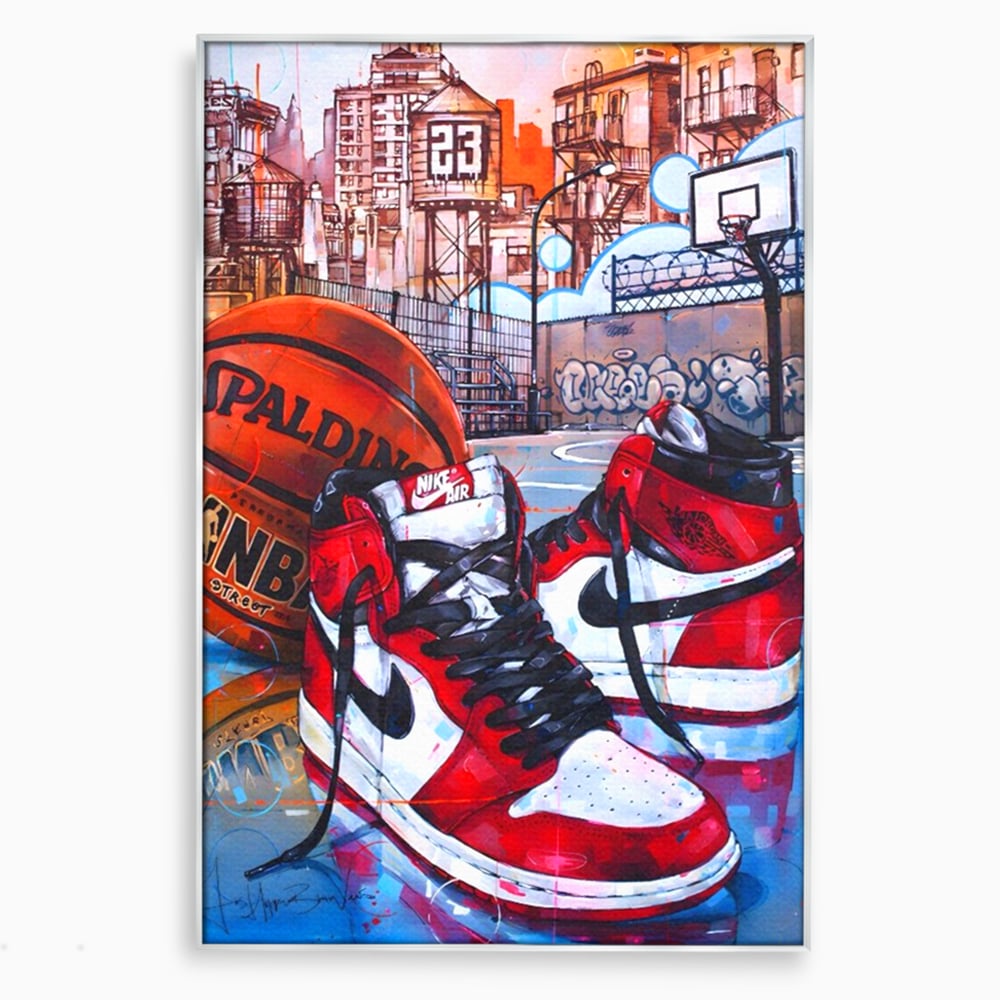 Canvas Premium Canvas Board, LuxCanva® A1143, Nike Air, Ball, Basketball, Jordan, lebendige Farben