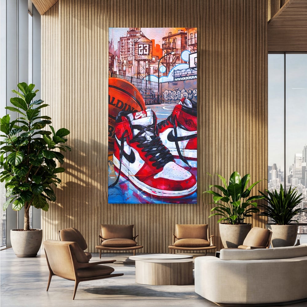 Canvas Premium Canvas Board, LuxCanva® A1143, Nike Air, Ball, Basketball, Jordan, lebendige Farben