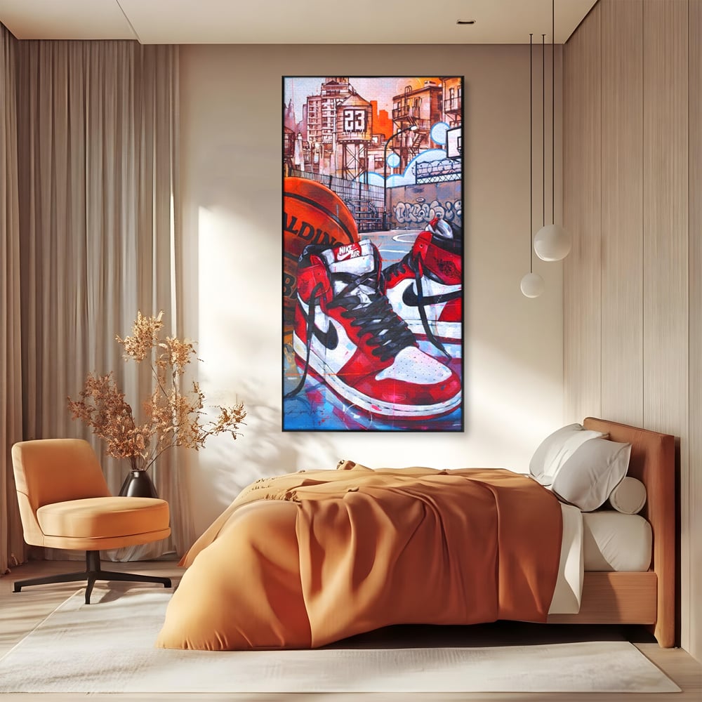 Canvas Premium Canvas Board, LuxCanva® A1143, Nike Air, Ball, Basketball, Jordan, lebendige Farben