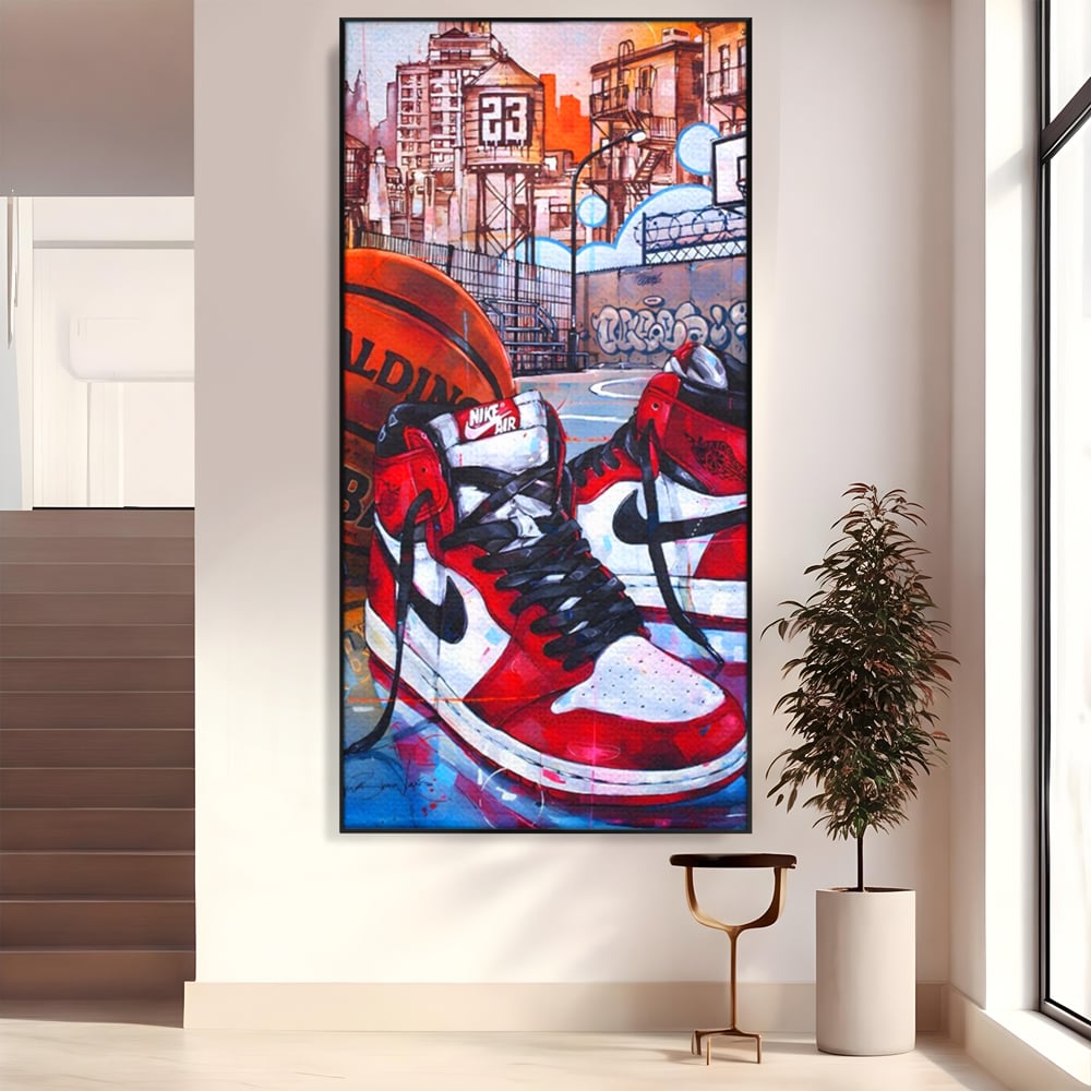 Canvas Premium Canvas Board, LuxCanva® A1143, Nike Air, Ball, Basketball, Jordan, lebendige Farben