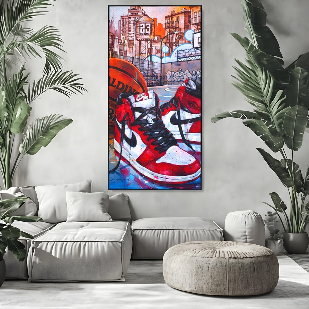 Canvas Premium Canvas Board, LuxCanva® A1143, Nike Air, Ball, Basketball, Jordan, lebendige Farben