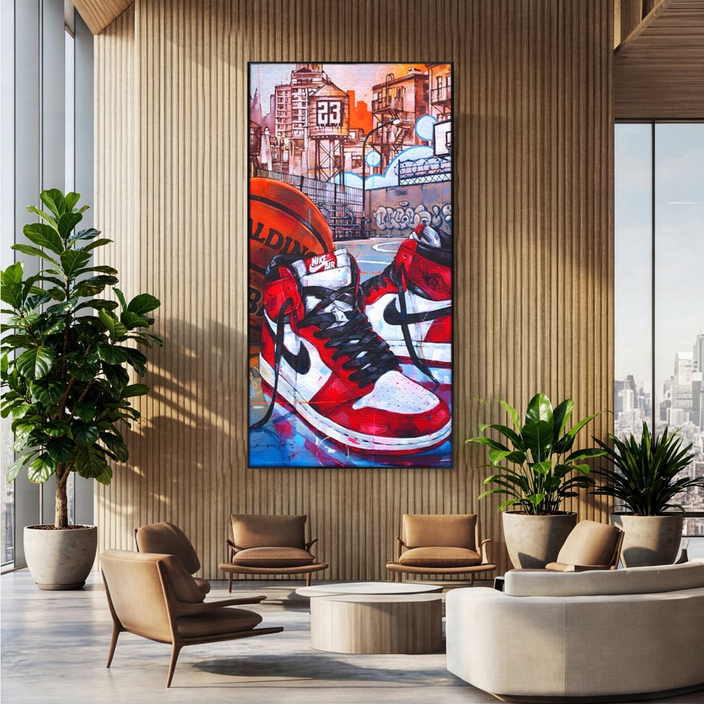 Canvas Premium Canvas Board, LuxCanva® A1143, Nike Air, Ball, Basketball, Jordan, lebendige Farben