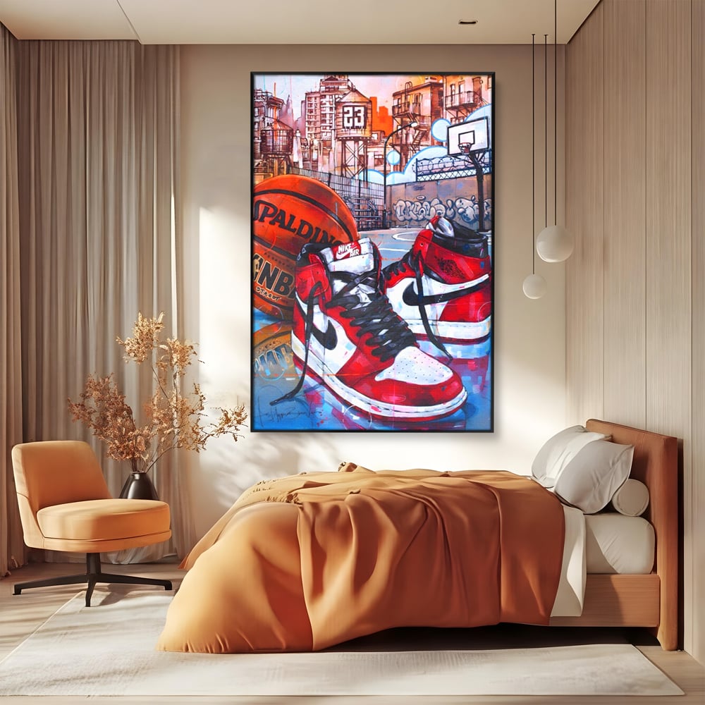 Canvas Premium Canvas Board, LuxCanva® A1143, Nike Air, Ball, Basketball, Jordan, lebendige Farben