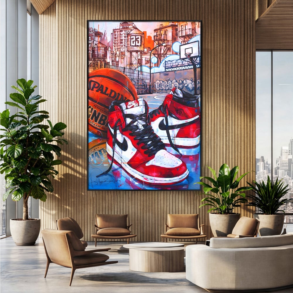 Canvas Premium Canvas Board, LuxCanva® A1143, Nike Air, Ball, Basketball, Jordan, lebendige Farben