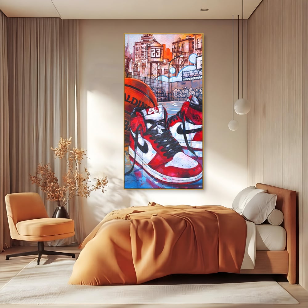 Canvas Premium Canvas Board, LuxCanva® A1143, Nike Air, Ball, Basketball, Jordan, lebendige Farben