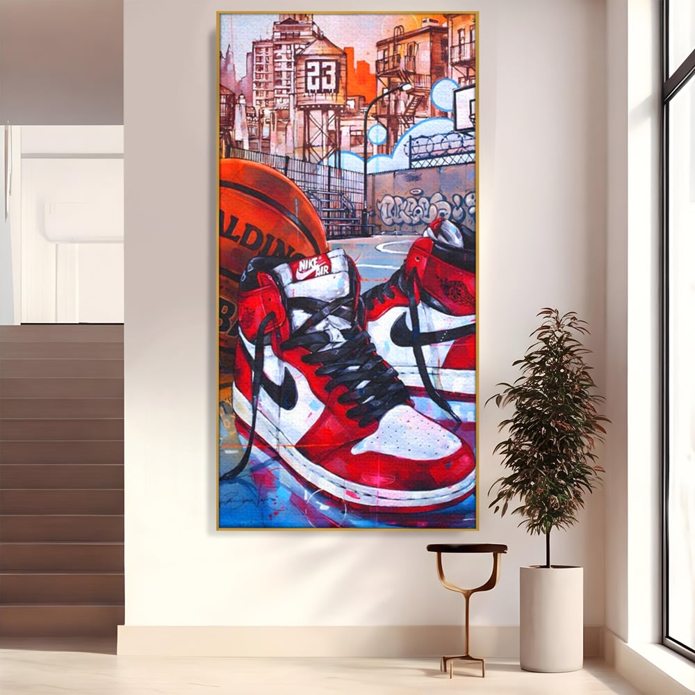 Canvas Premium Canvas Board, LuxCanva® A1143, Nike Air, Ball, Basketball, Jordan, lebendige Farben