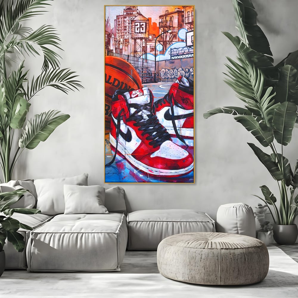 Canvas Premium Canvas Board, LuxCanva® A1143, Nike Air, Ball, Basketball, Jordan, lebendige Farben