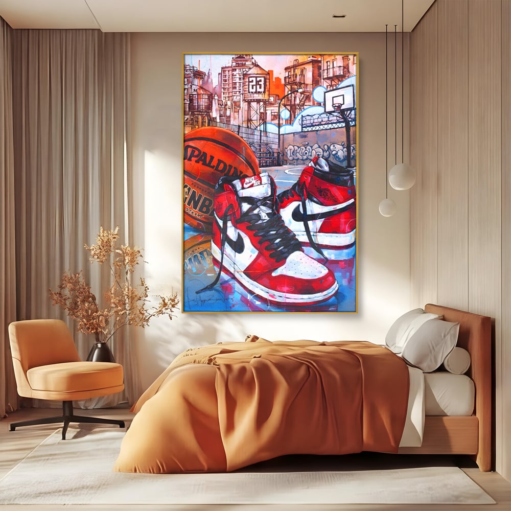 Canvas Premium Canvas Board, LuxCanva® A1143, Nike Air, Ball, Basketball, Jordan, lebendige Farben