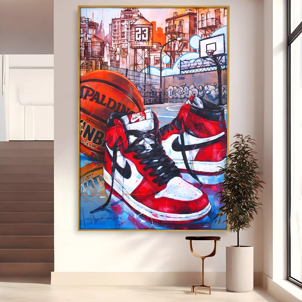 Canvas Premium Canvas Board, LuxCanva® A1143, Nike Air, Ball, Basketball, Jordan, lebendige Farben