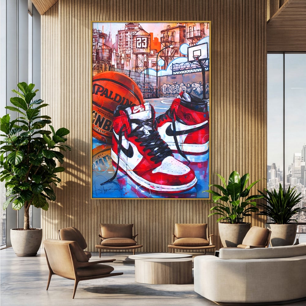 Canvas Premium Canvas Board, LuxCanva® A1143, Nike Air, Ball, Basketball, Jordan, lebendige Farben