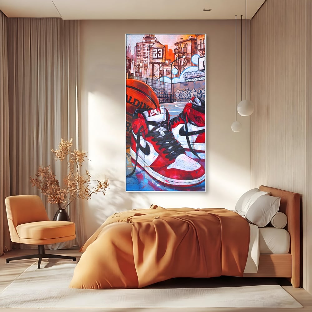 Canvas Premium Canvas Board, LuxCanva® A1143, Nike Air, Ball, Basketball, Jordan, lebendige Farben