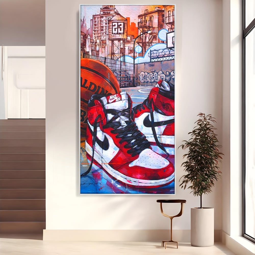 Canvas Premium Canvas Board, LuxCanva® A1143, Nike Air, Ball, Basketball, Jordan, lebendige Farben