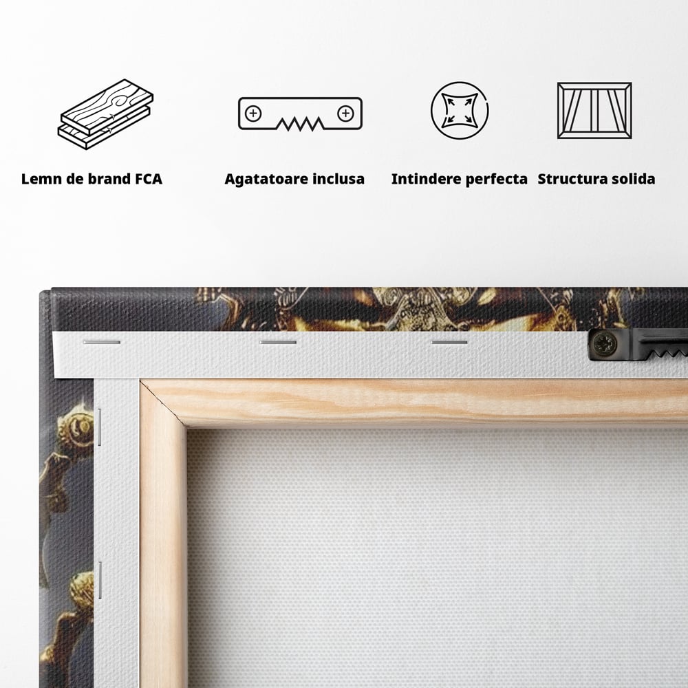 Tablou Canvas Premium LuxCanva® A1144, Wolf King , Lup, Animal, Culori Vibrante