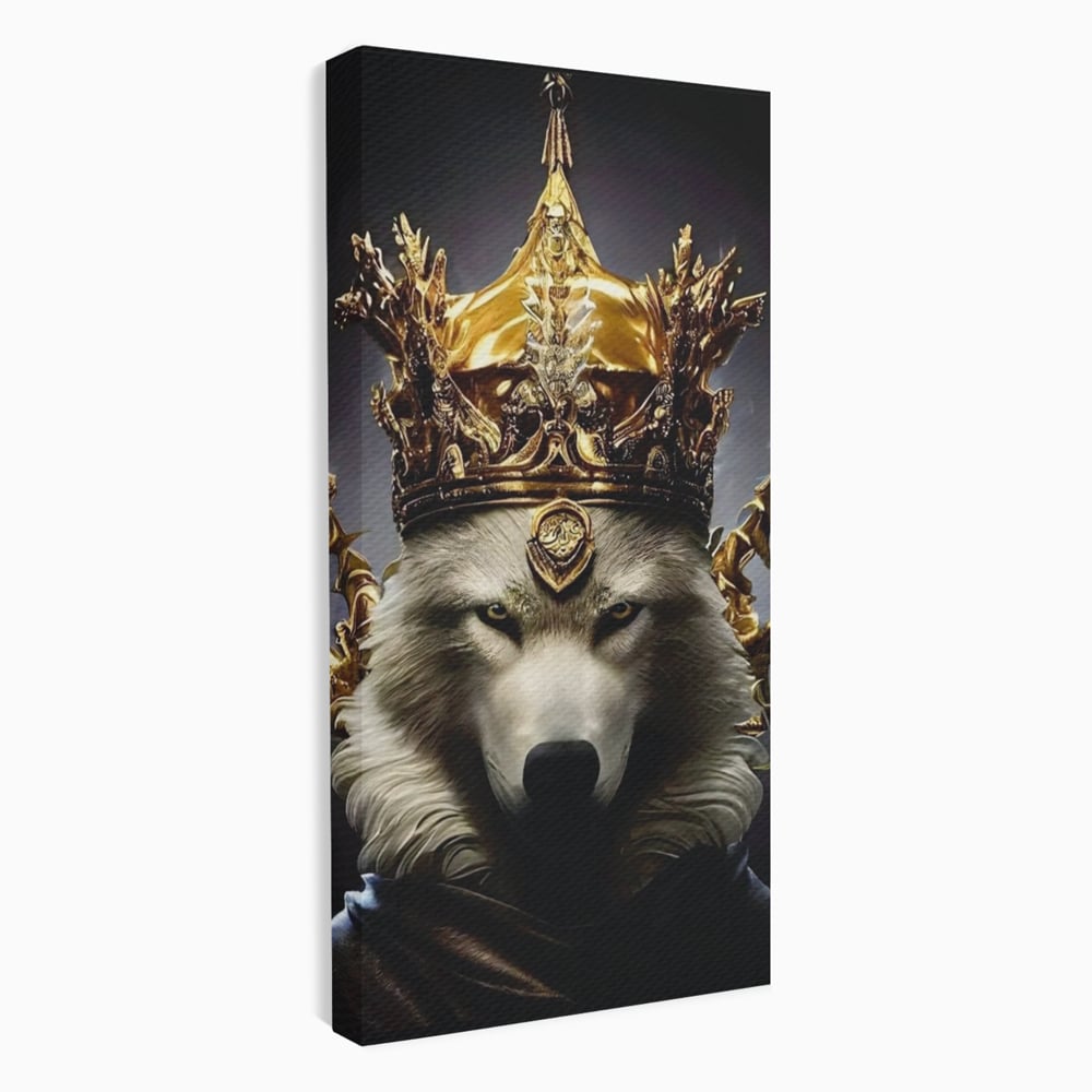 Tablou Canvas Premium LuxCanva® A1144, Wolf King , Lup, Animal, Culori Vibrante
