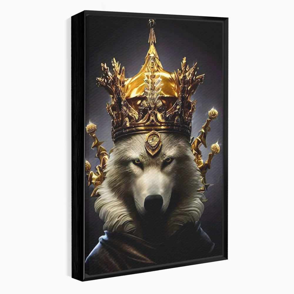 Tablou Canvas Premium LuxCanva® A1144, Wolf King , Lup, Animal, Culori Vibrante