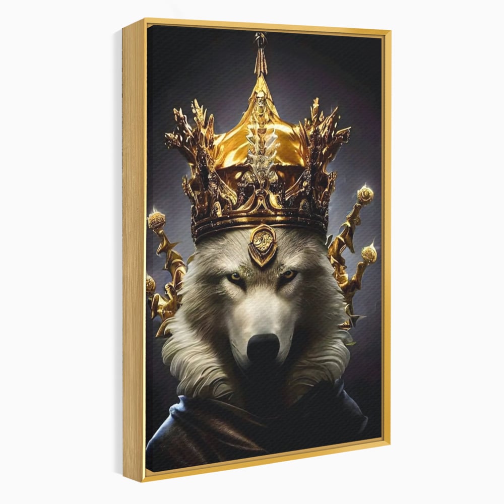 Tablou Canvas Premium LuxCanva® A1144, Wolf King , Lup, Animal, Culori Vibrante