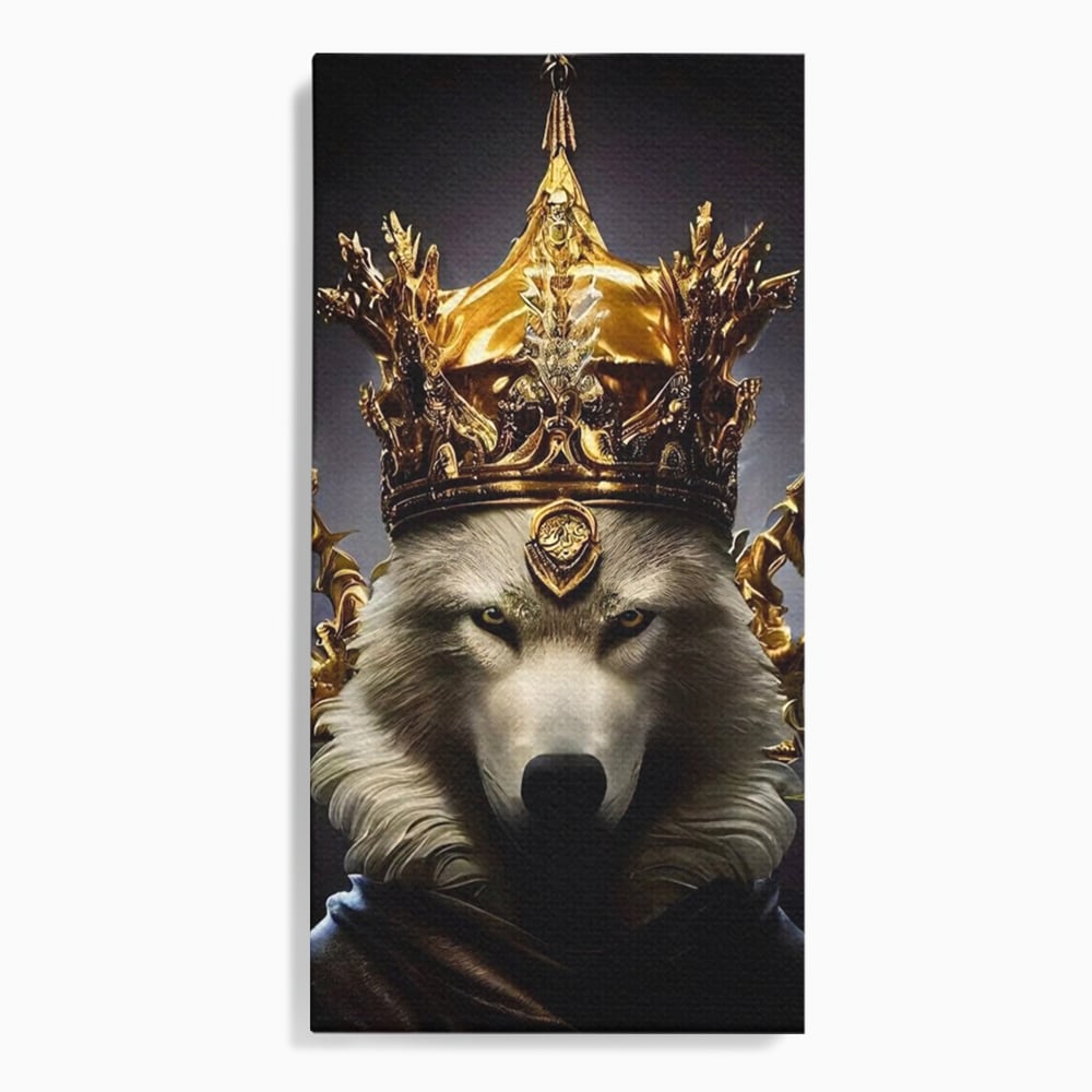 Tablou Canvas Premium LuxCanva® A1144, Wolf King , Lup, Animal, Culori Vibrante