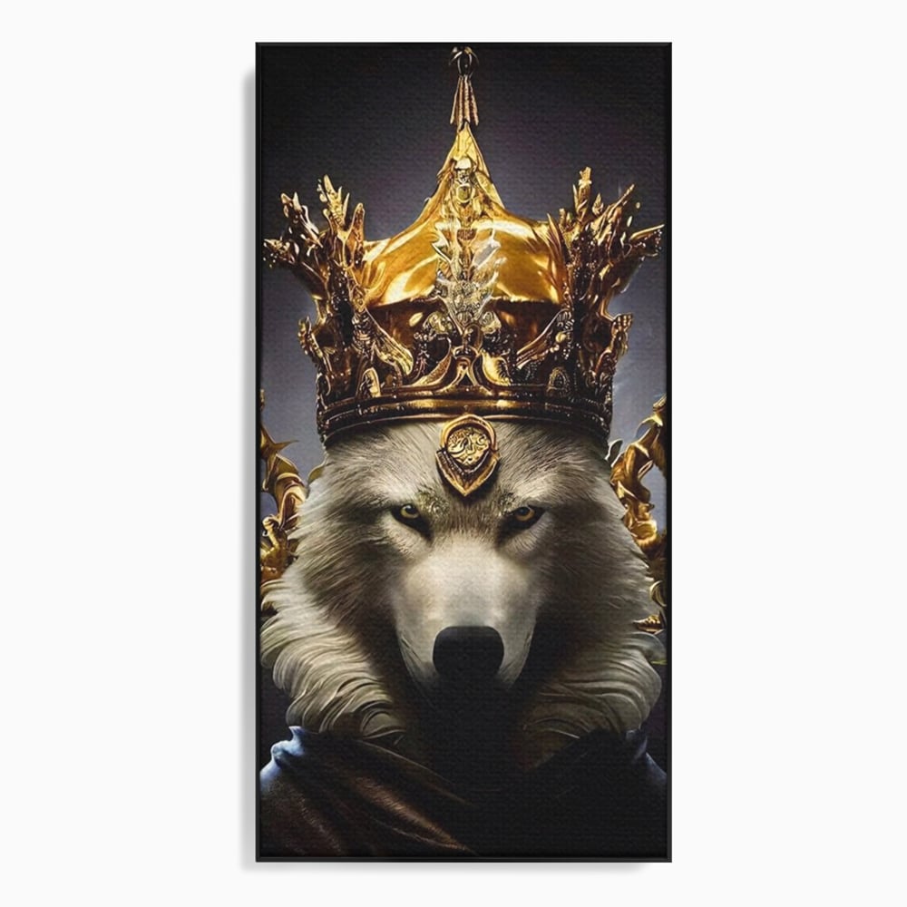 Tablou Canvas Premium LuxCanva® A1144, Wolf King , Lup, Animal, Culori Vibrante