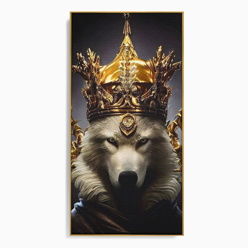 Tablou Canvas Premium LuxCanva® A1144, Wolf King , Lup, Animal, Culori Vibrante