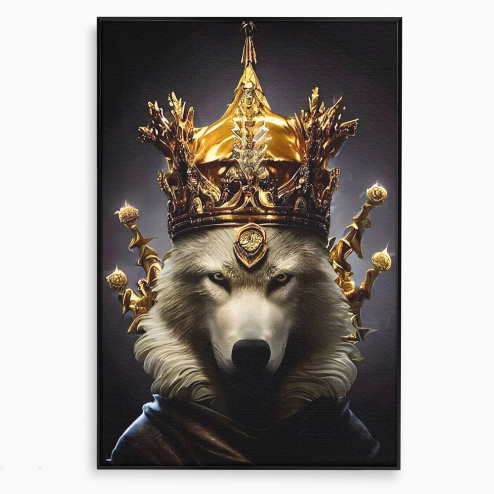 Tablou Canvas Premium LuxCanva® A1144, Wolf King , Lup, Animal, Culori Vibrante