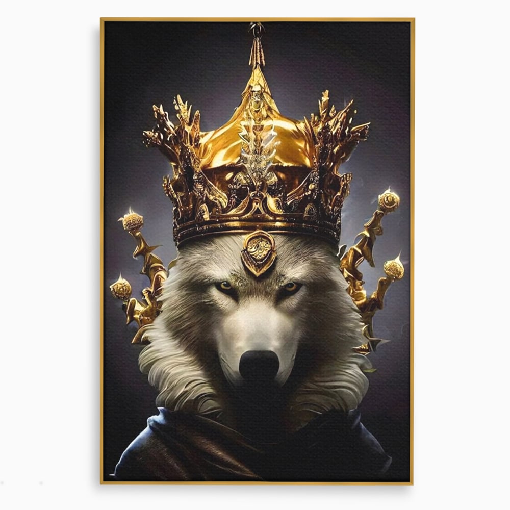 Tablou Canvas Premium LuxCanva® A1144, Wolf King , Lup, Animal, Culori Vibrante