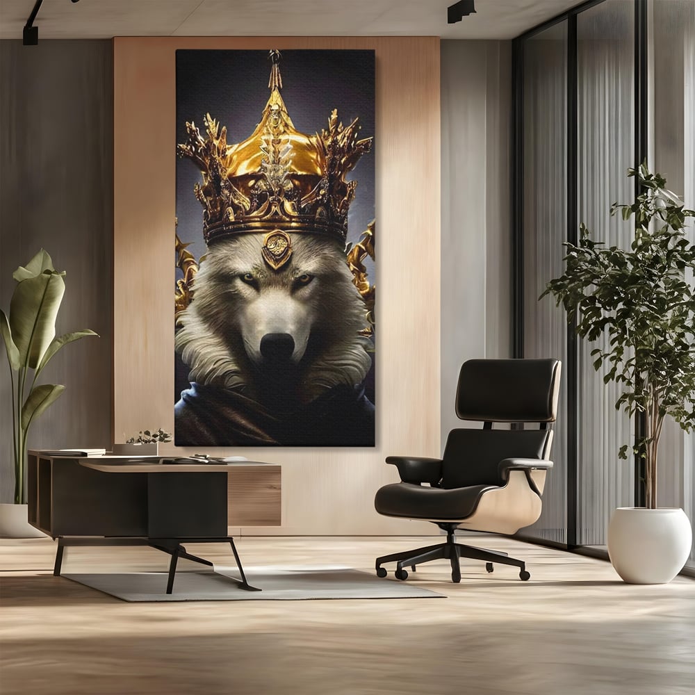 Tablou Canvas Premium LuxCanva® A1144, Wolf King , Lup, Animal, Culori Vibrante