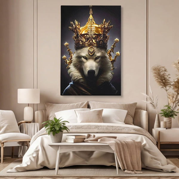 Tablou Canvas Premium LuxCanva® A1144, Wolf King , Lup, Animal, Culori Vibrante
