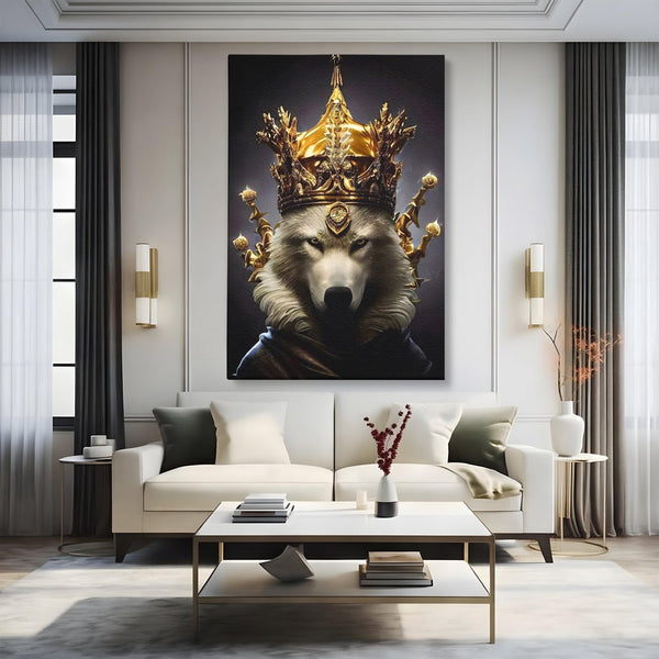 Tablou Canvas Premium LuxCanva® A1144, Wolf King , Lup, Animal, Culori Vibrante