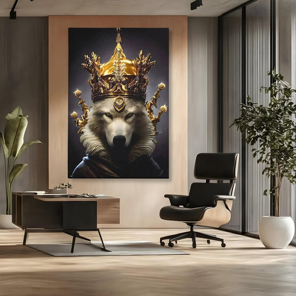 Tablou Canvas Premium LuxCanva® A1144, Wolf King , Lup, Animal, Culori Vibrante