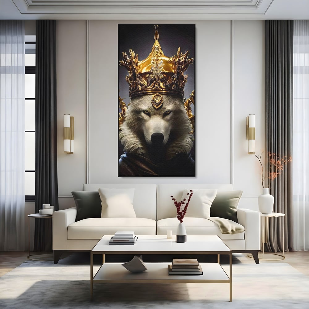 Tablou Canvas Premium LuxCanva® A1144, Wolf King , Lup, Animal, Culori Vibrante