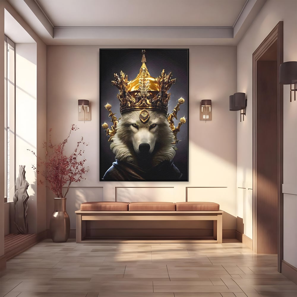 Tablou Canvas Premium LuxCanva® A1144, Wolf King , Lup, Animal, Culori Vibrante
