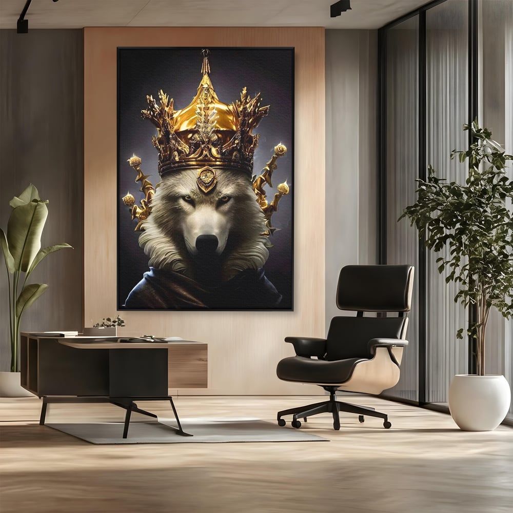 Tablou Canvas Premium LuxCanva® A1144, Wolf King , Lup, Animal, Culori Vibrante