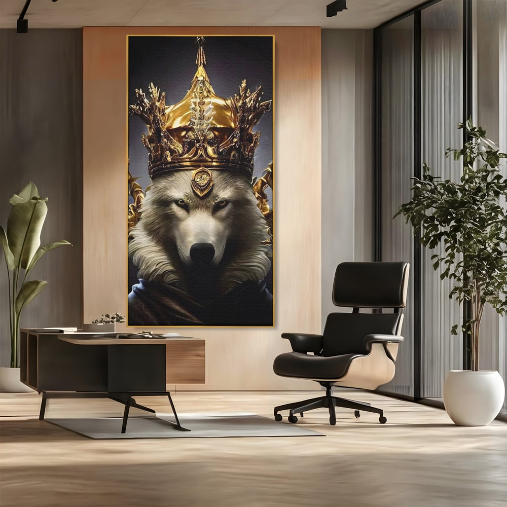Tablou Canvas Premium LuxCanva® A1144, Wolf King , Lup, Animal, Culori Vibrante