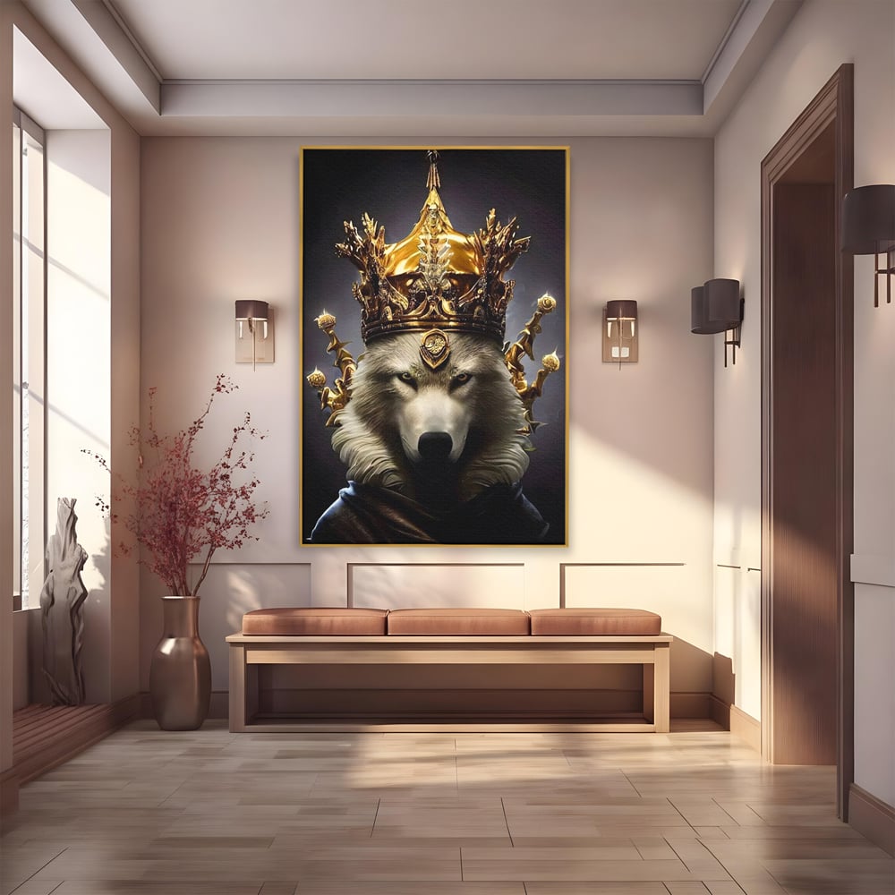 Tablou Canvas Premium LuxCanva® A1144, Wolf King , Lup, Animal, Culori Vibrante