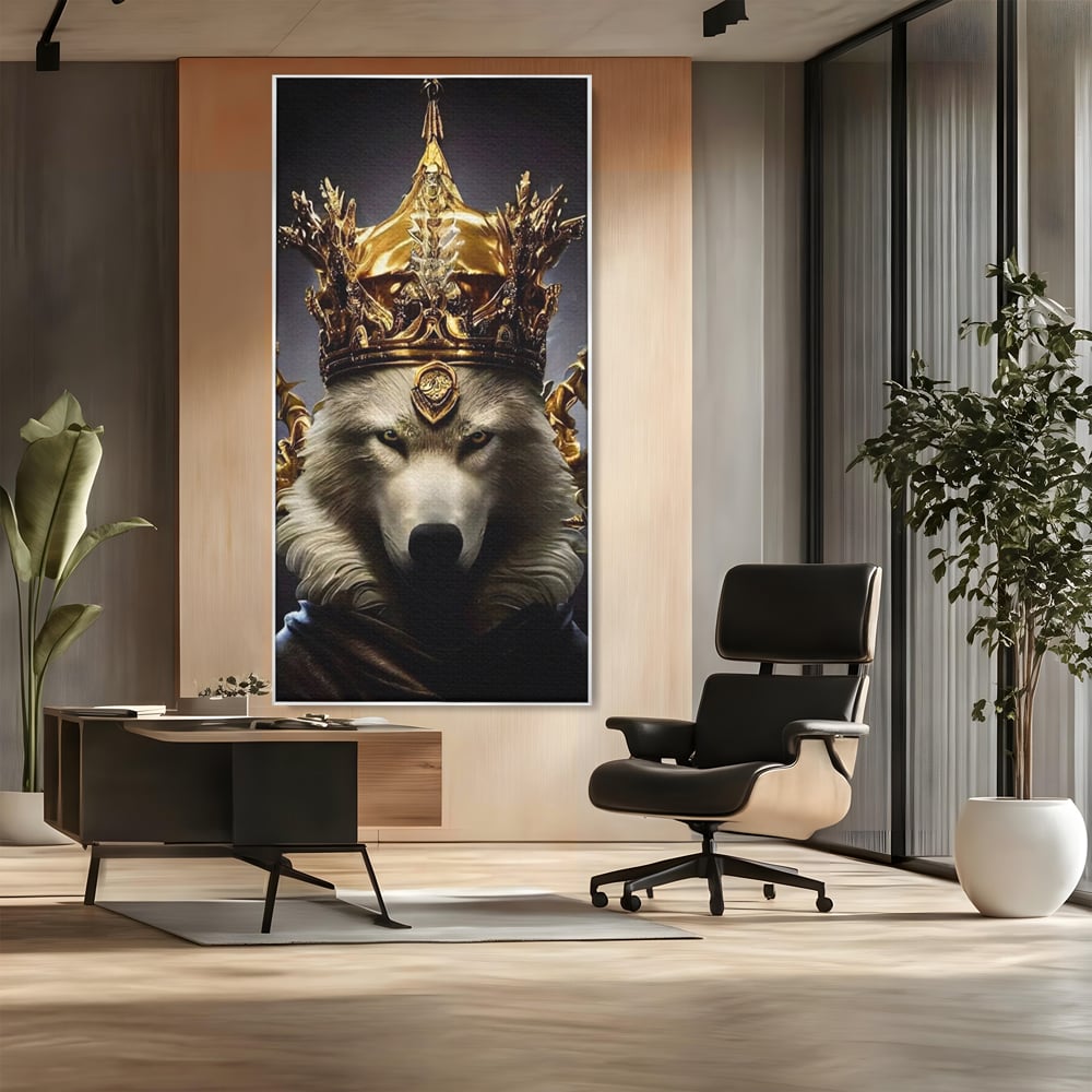 Tablou Canvas Premium LuxCanva® A1144, Wolf King , Lup, Animal, Culori Vibrante