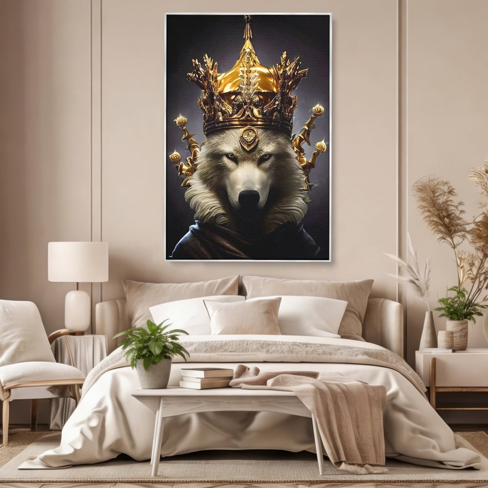 Tablou Canvas Premium LuxCanva® A1144, Wolf King , Lup, Animal, Culori Vibrante