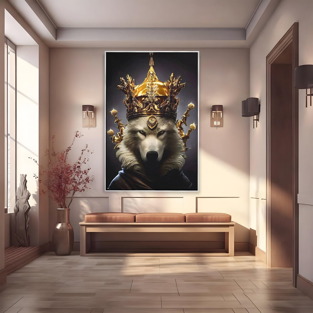 Tablou Canvas Premium LuxCanva® A1144, Wolf King , Lup, Animal, Culori Vibrante