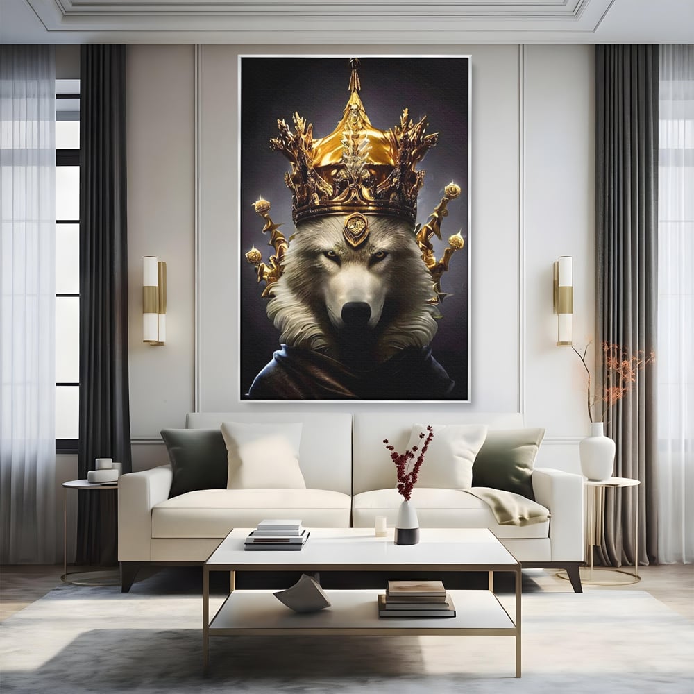 Tablou Canvas Premium LuxCanva® A1144, Wolf King , Lup, Animal, Culori Vibrante