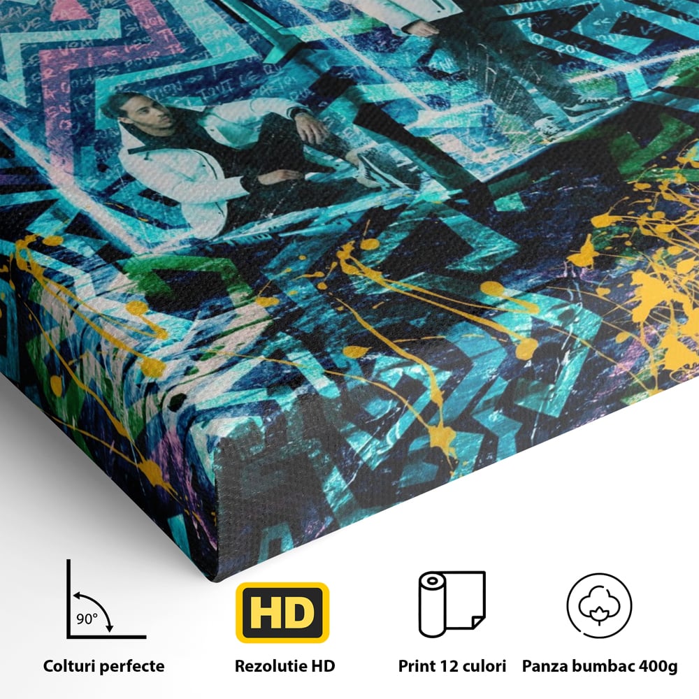 Tablou Canvas Premium LuxCanva® A1145, Djadja & Dinaz ,  Hip Hop, Muzica, Rapper, Culori Vibrante