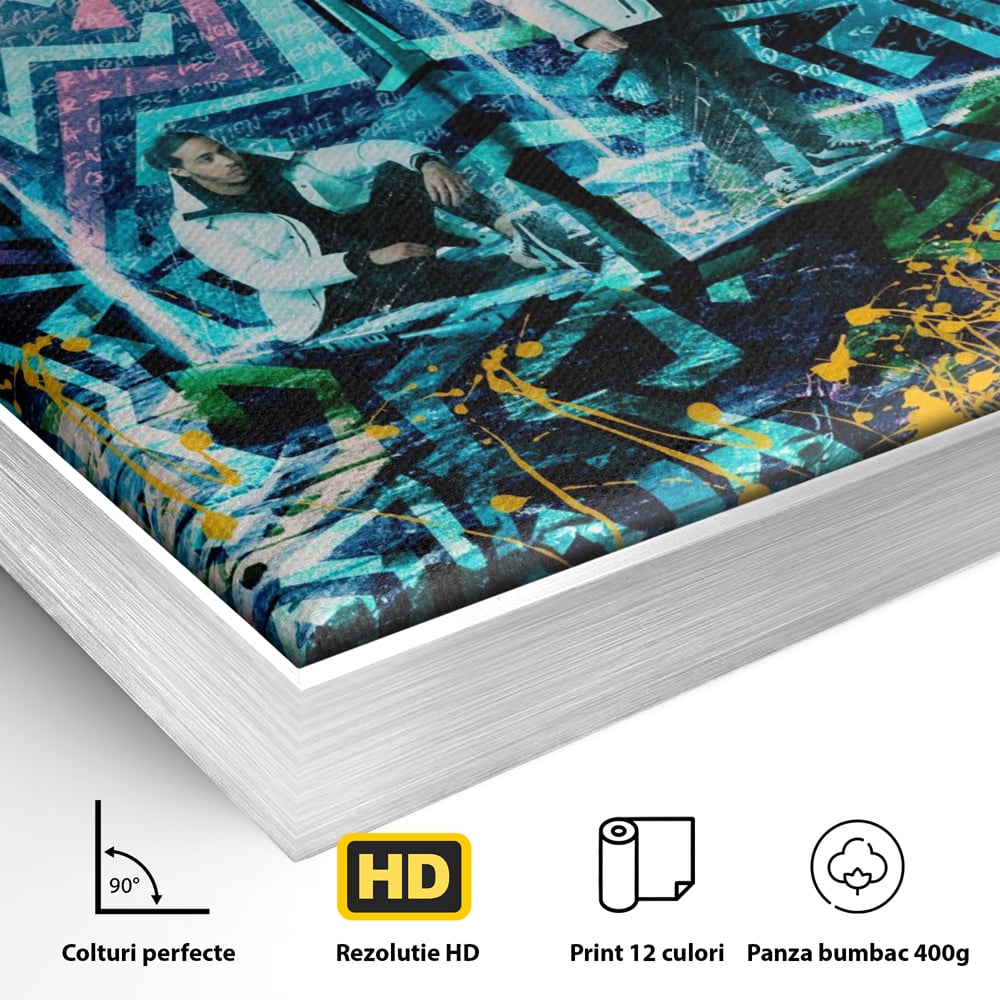 Tablou Canvas Premium LuxCanva® A1145, Djadja & Dinaz ,  Hip Hop, Muzica, Rapper, Culori Vibrante