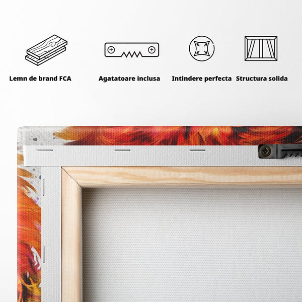 Tablou Canvas Premium LuxCanva® A1146, Colorful Lion ,  Animal, Regele Junglei, Safari, Colorat, Culori Vibrante