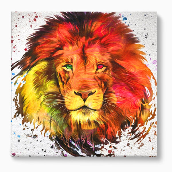 Tablou Canvas Premium LuxCanva® A1146, Colorful Lion ,  Animal, Regele Junglei, Safari, Colorat, Culori Vibrante