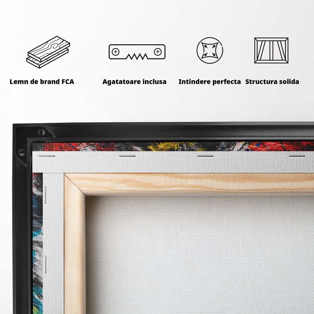 Tablou Canvas Premium LuxCanva® A1147, The King Lion , Animal, Regele Junglei, Multicolor, Culori Vibrante