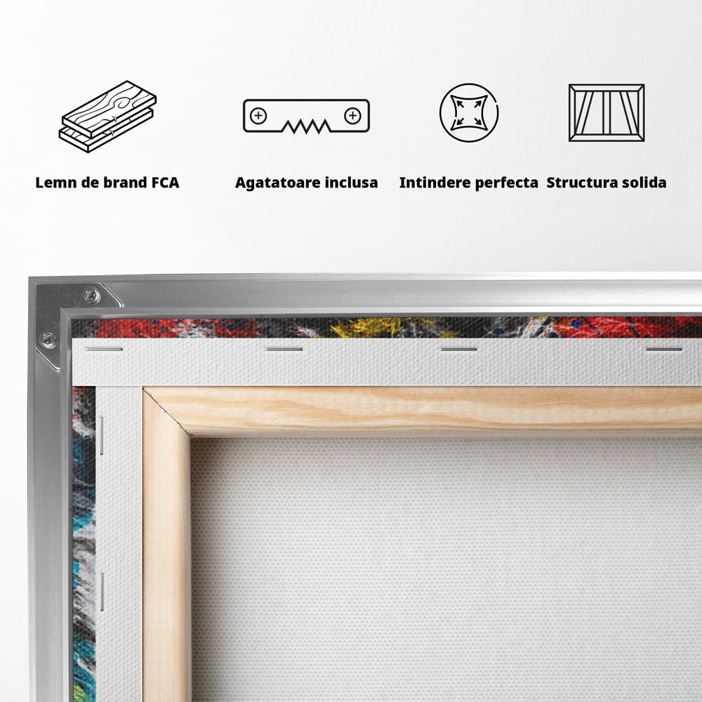 Tablou Canvas Premium LuxCanva® A1147, The King Lion , Animal, Regele Junglei, Multicolor, Culori Vibrante