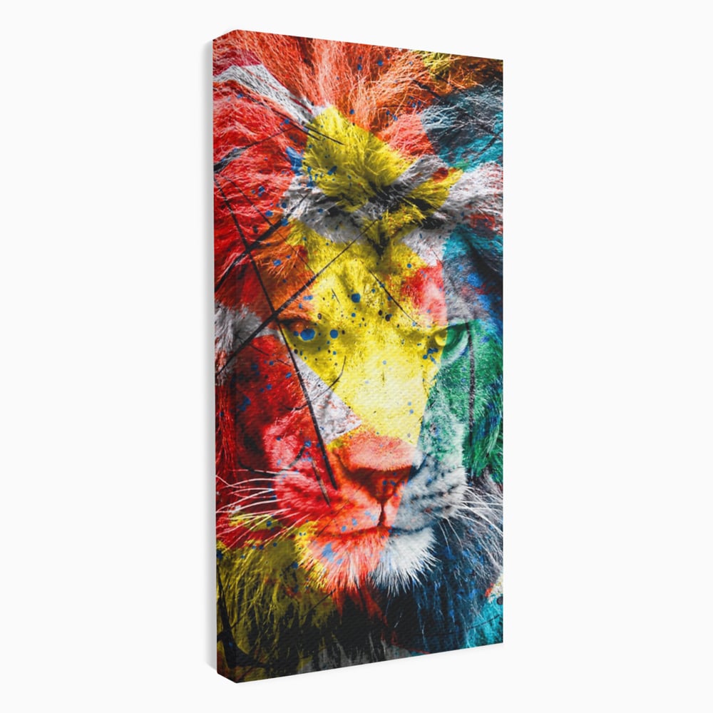 Tablou Canvas Premium LuxCanva® A1147, The King Lion , Animal, Regele Junglei, Multicolor, Culori Vibrante