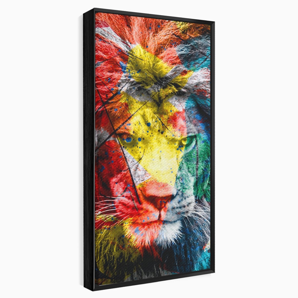 Tablou Canvas Premium LuxCanva® A1147, The King Lion , Animal, Regele Junglei, Multicolor, Culori Vibrante