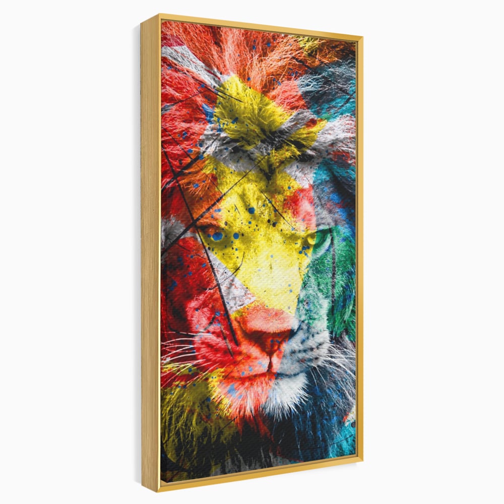 Tablou Canvas Premium LuxCanva® A1147, The King Lion , Animal, Regele Junglei, Multicolor, Culori Vibrante
